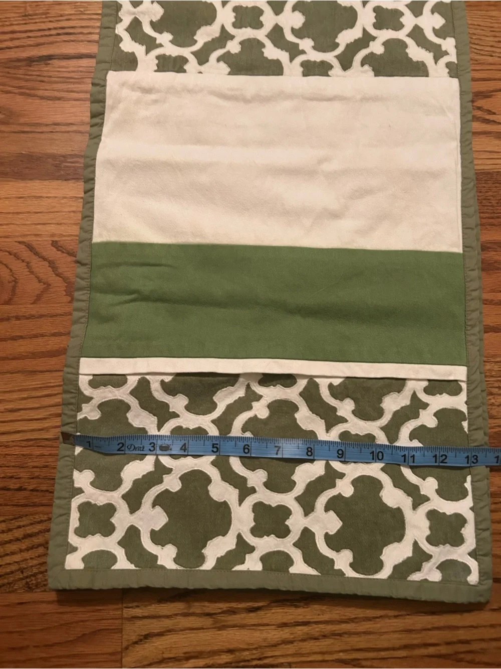 Green & White Cottagecore Inspired Table Runner